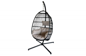 Outdoor hanging egg chair with stand