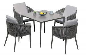Grey rope dining chairs