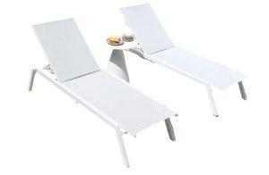 White patio chaise lounge