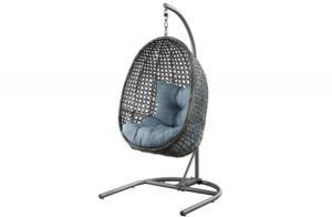 Patio wicker swing chair with stand