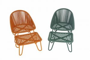 Garden aluminium easy chair and table