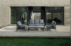 Grey aluminium garden furniture 5 seater garden sofa set