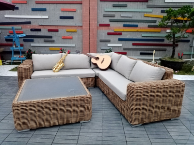 round wicker sofa set supplier